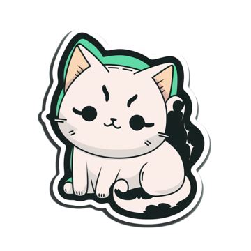 Cute Cat Sticker Design Paint Kitten Sticker Png Transparent Clipart