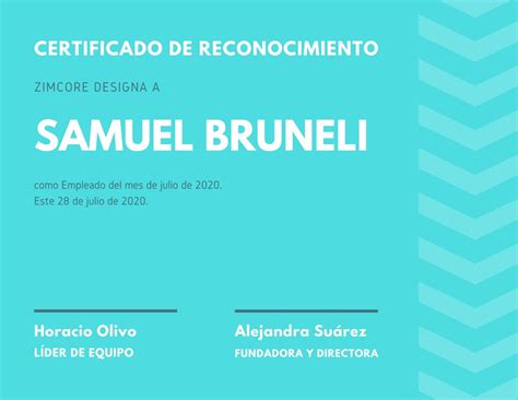 Plantillas De Certificados De Empleado Del Mes Gratis Canva