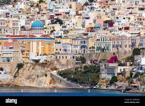 Ermoupoli Town In Syros Island And Specifically The District Of