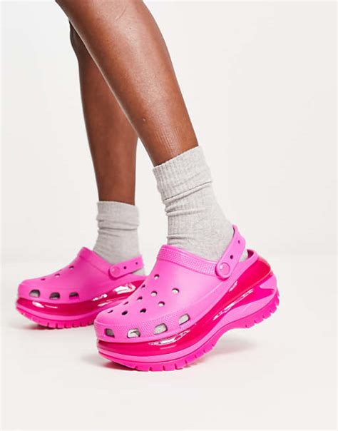 Crocs Mega Crush Clogs In Juice Pink Asos