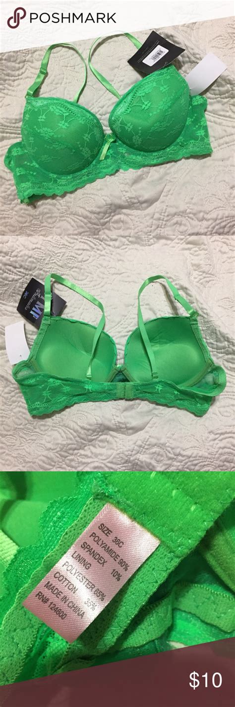 Nwt Lace Green Push Up Bra 36c Push Up Bra Victoria Secret Items