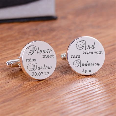 Personalised Groom Cufflinks Custom Groom Cufflinks Engraved Etsy