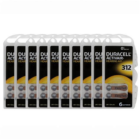 Duracell Hearing Aid Batteries Size 312 Pack Of 10 Strips