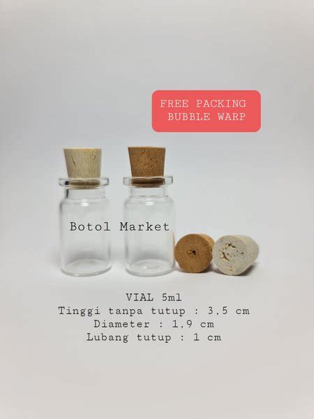 Jual Botol Vial 5ml Tutup Kayu Gabus Botol Kaca Mini Di Lapak BOTOL