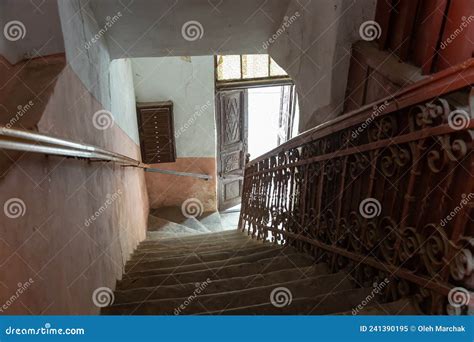 Old Entrance Stairs In The Stairwell Of An Apartment House Stock Image