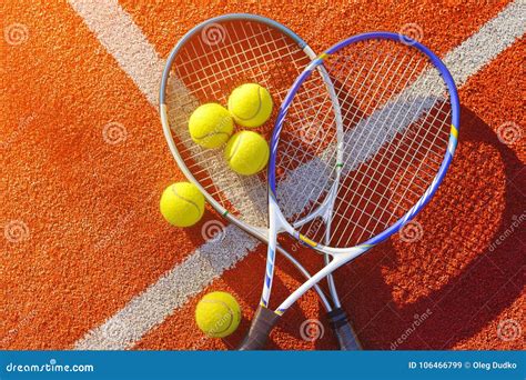 Tennis Game. Tennis Balls and Rackets on Stock Image - Image of recreation, competition: 106466799