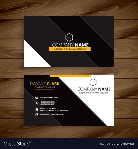 Yellow dark modern business card design Royalty Free Vector