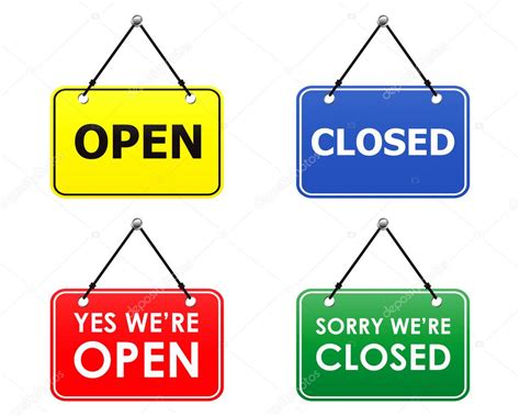 Open And Closed Signs Stock Vector By Devke