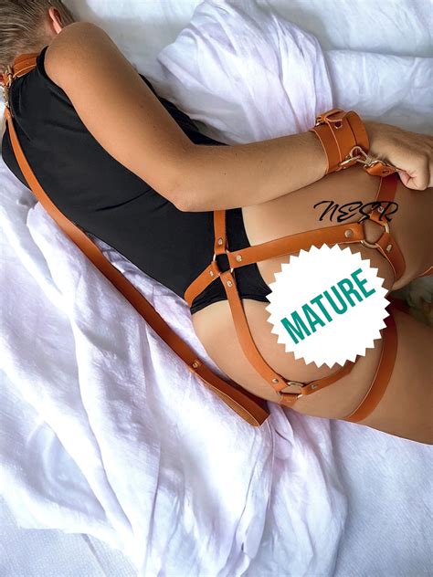Leather Lingerie Harness And Cuffs Harness Lingeries Leather Etsy Australia