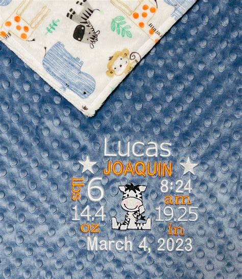 Zebra Personalized Birth Announcement Zebra Plush Blanket Etsy