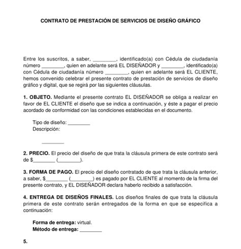 Contrato de Diseño Modelo Ejemplo Word y PDF