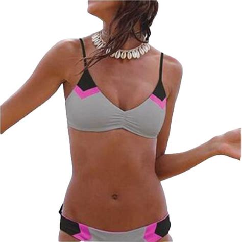 Pi Ce Maillot De Bain Fendu Triangle Bikini Ensemble Taille Bass