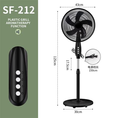 Inch Speed Oscillating Standing Pedestal Fan M Remote Control