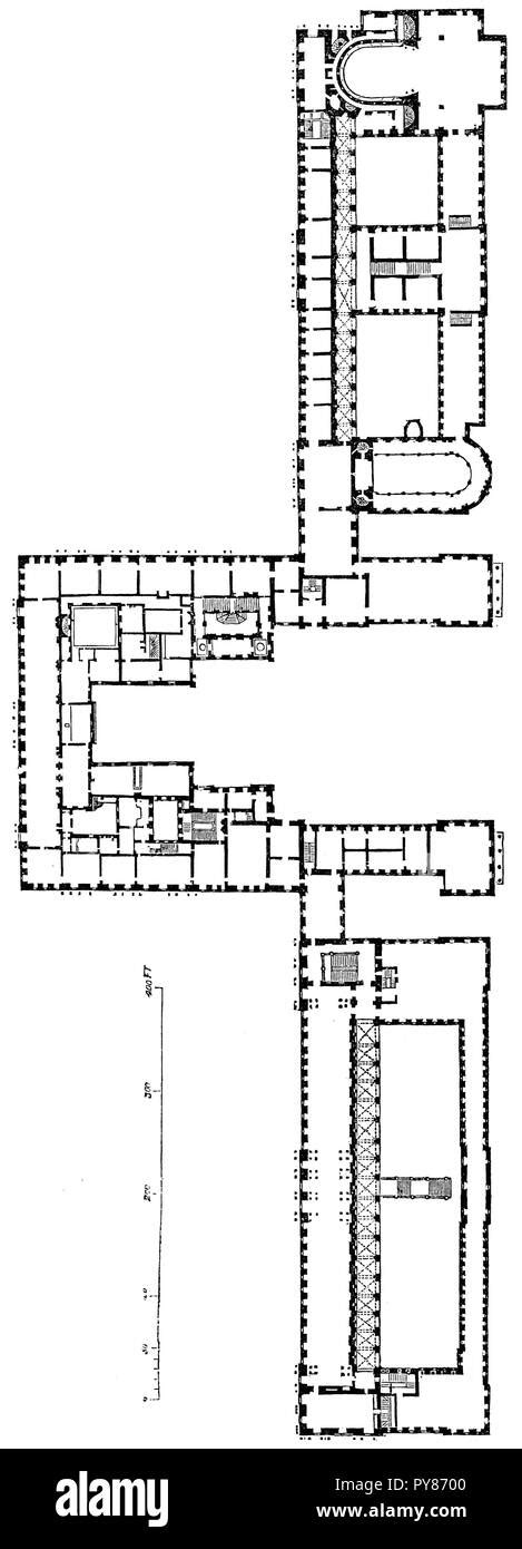 Grundriss Des Schlosses Von Versailles 1870 Stockfotografie Alamy