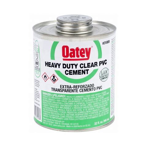 Oatey Heavy Duty Clear Pvc Cement 32 Fl Oz