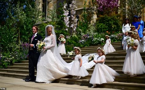 Lady Gabriella wears million-pound tiara and Luisa Beccaria designer dress as she marries in ...