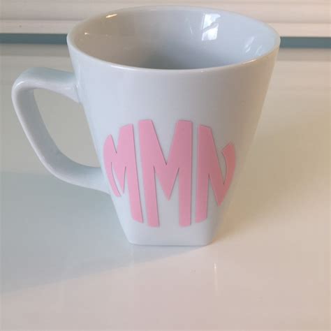 Ceramic Monogram Personalized Square Modern Coffee Mug Cup Etsy