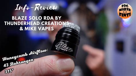 Blaze Solo Rda By Thunderhead Creations Mike Vapes Info Review