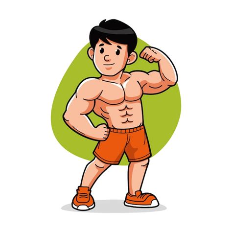 Strong Muscle Man Cartoon Clipart