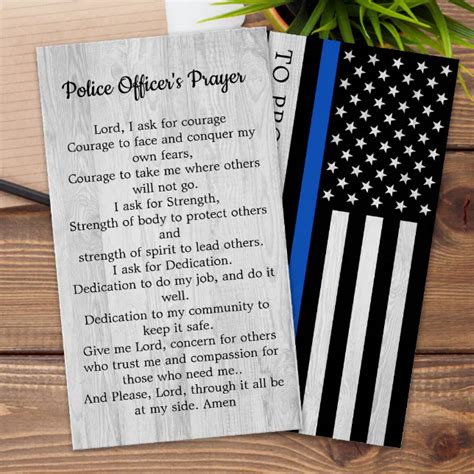 Police Officers Prayer Poem Thin Blue Line Card | Zazzle