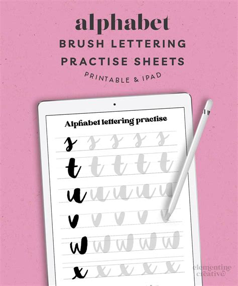 Alphabet Hand Lettering Practice Sheets Free Printable Clementine