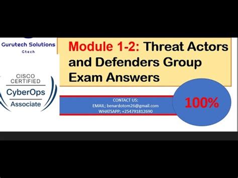 CyberOps Threat Actors And Defenders Group Exam Answers CyberOps