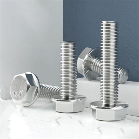 Stainless Steel External Hexagon Flange Bolt With Toothed Flange