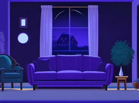 Premium AI Image | Cozy Night In Cartoon Living Room Interior Background