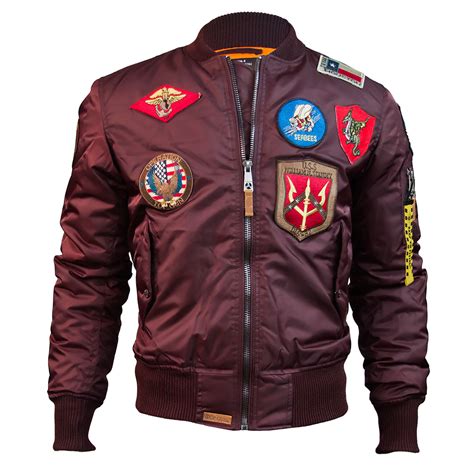 Ma 1 Bomber Jacket Patches Burgundy Xs Top Gun Touch Of Modern