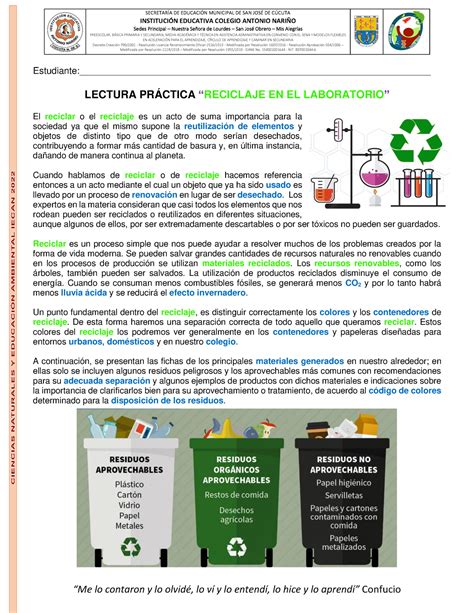 GUIA 9 Reciclaje sdsadsad SECRETARÕA DE EDUCACIN MUNICIPAL DE SAN