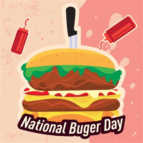 Colored National Burger Day Template Vector Illustration 26261121