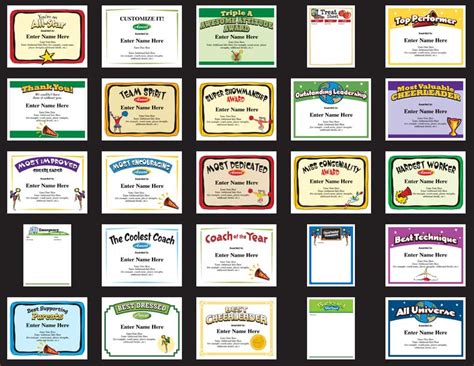 Cheerleading Certificates - Free Awards templates