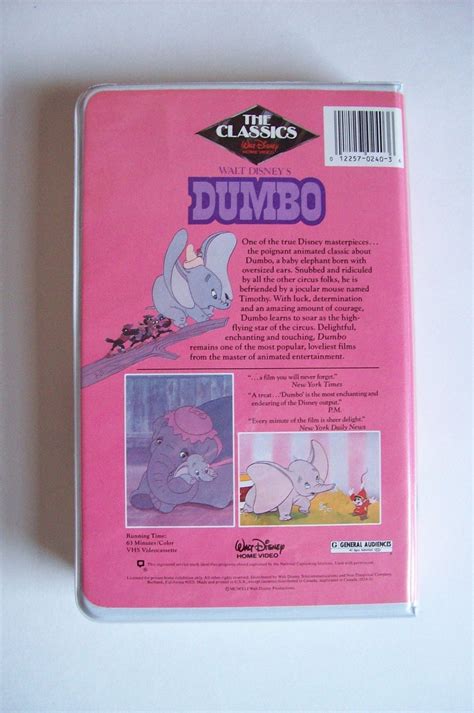 RARE 1st RELEASE 24 V Disney DUMBO Black Diamond VHS 1986 Original BOX