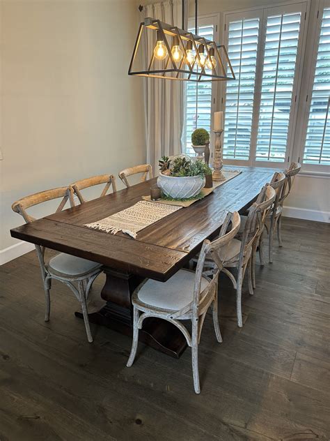 Dining Table RH Salvaged Wood Trestle Rectangular Extension Dining