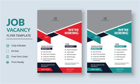 Job Vacancy Flyer Template, Job Recruitment Flyer, We are Hiring Job ...