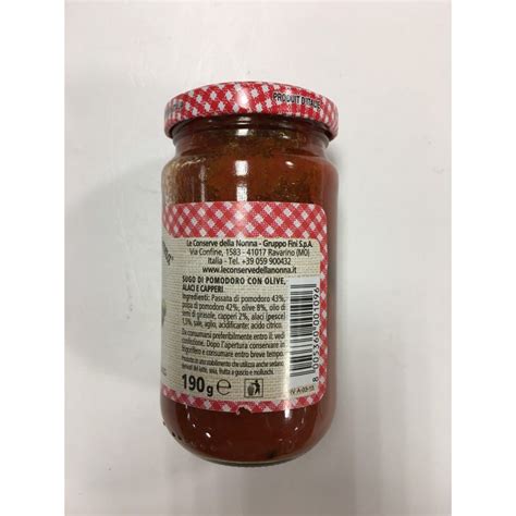 Le Conserve Della Nonna Molho Puttanesca Jarra 190gr Molhos E