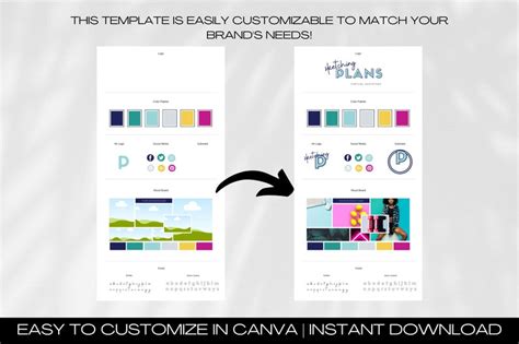 Canva Brand Kit Template Branding Kit Brand Board Template Etsy