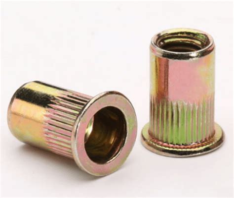 Flat Head Knurled Body Rivet Nut Hele Metal Self Clinching Fasteners