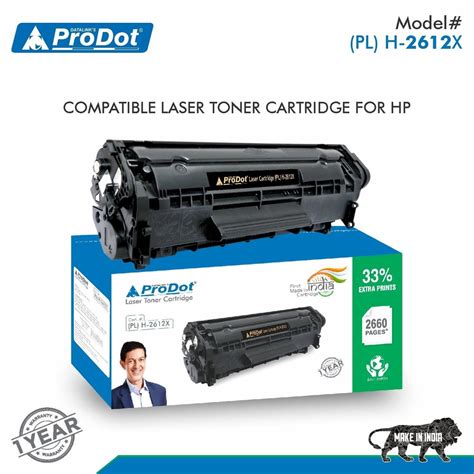 Laser Toner Cartridge Black ProDot PLH 2612x For HP Q2612A Canon 303