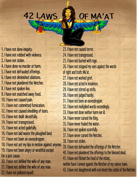 42 Laws Of Maat Alwaze Apparel