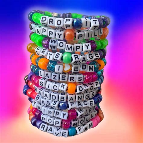 12 Pc Kandi Pack Edm Forever Sayings Etsy