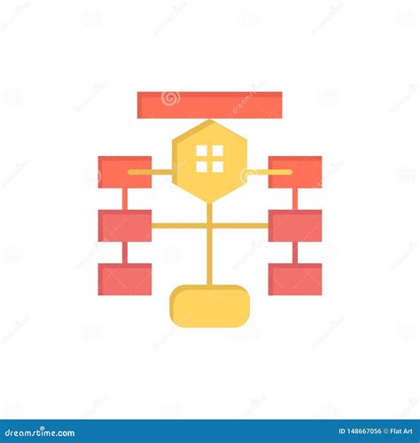 Flowchart Flow Chart Data Database Flat Color Icon Vector Icon