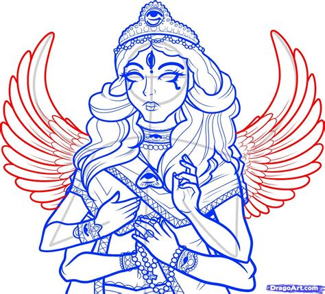 Hindu Art How To Draw A Hindu God Hindu Goddess Step By Step Art