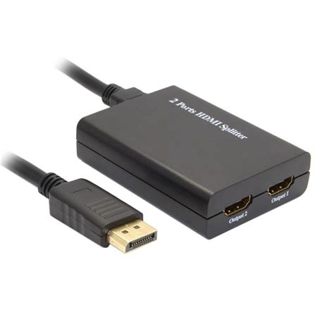 Displayport Male to Dual HDMI Female Extension Adapter Splitter Dongle ...