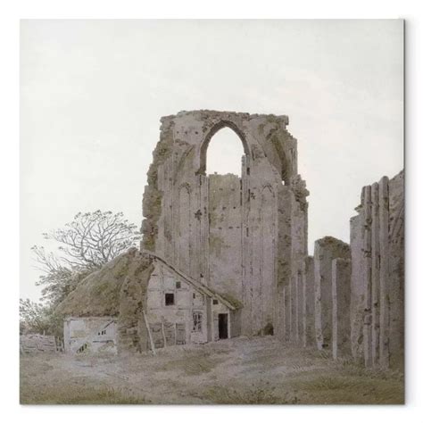 Quadro Famoso The Abbey Eldena Near Greifswald Caspar David Friedrich