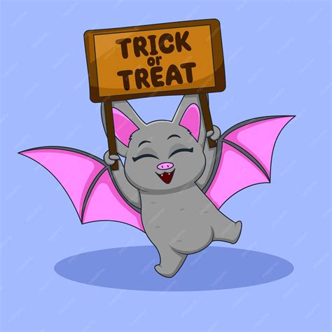 Cute bats carrying wooden boards illustration | Premium Vector