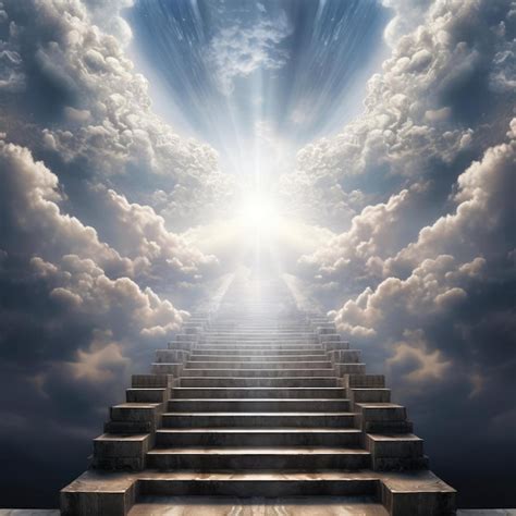 Stairway Leading To Heaven Premium Ai Generated Image