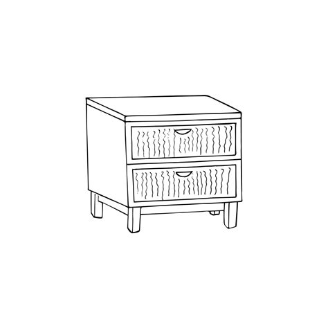 Hand Drawn Chest Of Drawer Scandinavian Style Drawer Vector