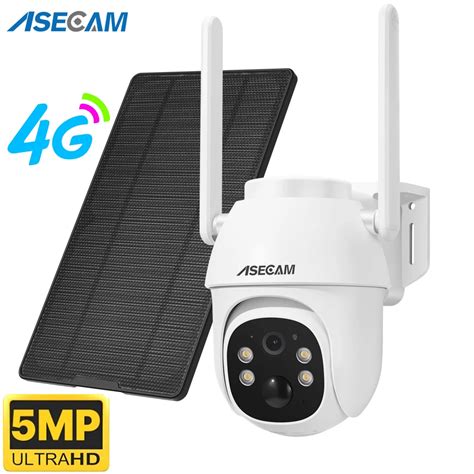 Camera Exterieur Sans Fil Solaire PTZ Wifi Hd 5MP 4G Dispositif De S