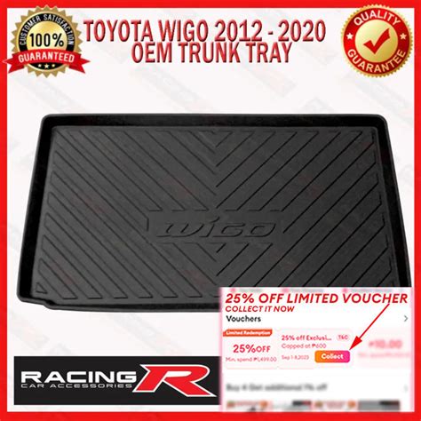 Toyota Wigo To Oem Rear Trunk Tray Or Cargo Tray With And